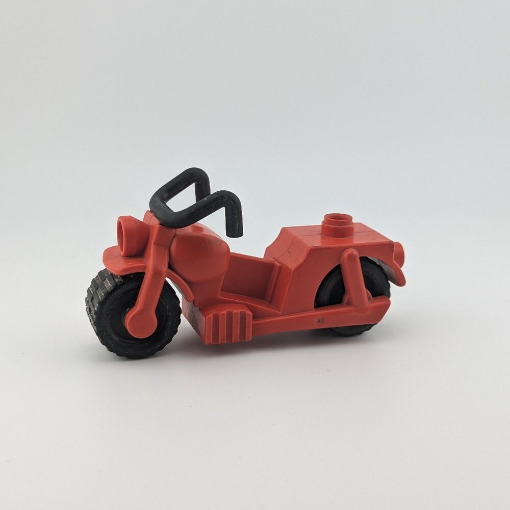 Vintage collectible Lego Duplo Red Motorcycle Bike Vehicle
